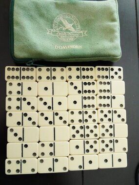 Vintage Collectible Dominoes Set - Made in Taiwan R.O.C. - With Original Carryin
